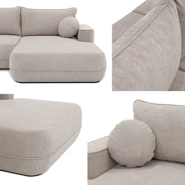 Uppland Sovesofa med dobbel sjeselong 5-seter - Hvit - Møbler - Sofaer - Sovesofaer - U sovesofa