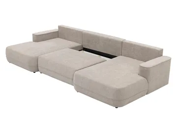 Uppland Sovesofa med dobbel sjeselong 5-seter - Hvit - Møbler - Sofaer - Sovesofaer - U sovesofa