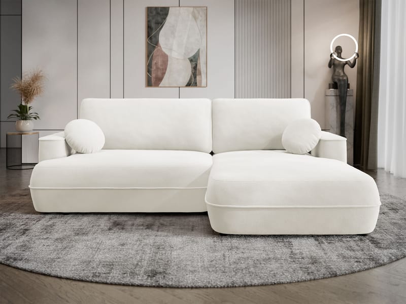 Uppland Sovesofa med sjeselong 3-seter - Hvit - Møbler - Sofaer - Sovesofaer - Sovesofa divan