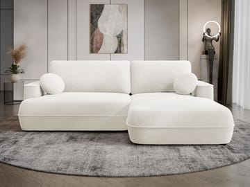 Uppland Sovesofa med sjeselong 3-seter - Hvit - Møbler - Sofaer - Sovesofaer - Sovesofa divan