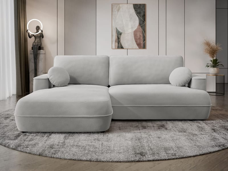 Uppland Sovesofa med sjeselong 3-seter - Lysegrå - Møbler - Sofaer - Sovesofaer - Sovesofa divan