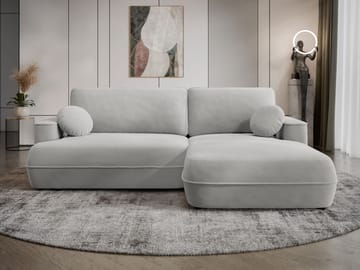 Uppland Sovesofa med sjeselong 3-seter - Lysegrå - Møbler - Sofaer - Sovesofaer - Sovesofa divan