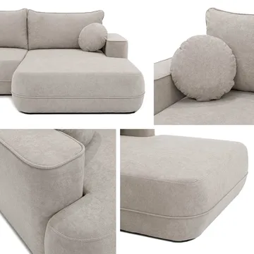 Uppland Sovesofa med sjeselong 3-seter - Lysegrå - Møbler - Sofaer - Sovesofaer - Sovesofa divan