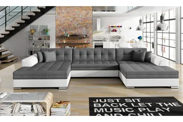 Ventolia Hjørnesovesofa - Grå/Hvit - Møbler - Sofaer - Sovesofaer - U sovesofa