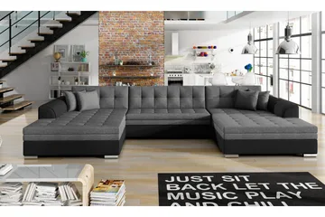 Ventolia Hjørnesovesofa - Grå/Svart - Møbler - Sofaer - Sovesofaer - U sovesofa