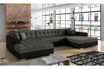 Ventolia Hjørnesovesofa - Grå/Svart - Møbler - Sofaer - Sovesofaer - U sovesofa