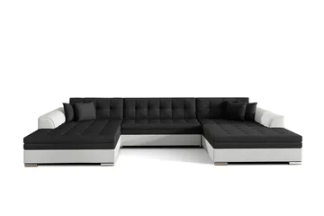 Ventolia Hjørnesovesofa - Svart/Hvit - Møbler - Sofaer - Sovesofaer - U sovesofa