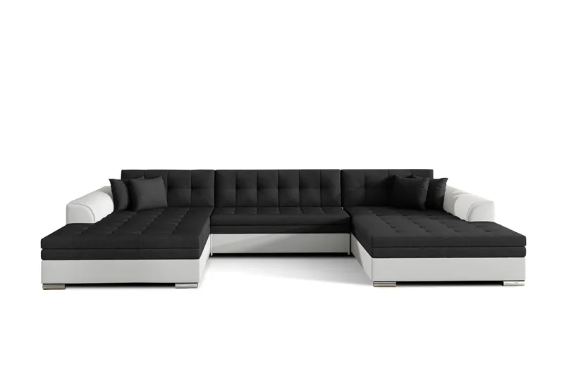 Ventolia Hjørnesovesofa - Svart/Hvit - Møbler - Sofaer - Sovesofaer - U sovesofa