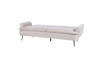 Vettre 3-seter Rektangulær Sovesofa 110x180 cm i Fløyel - Beige - Møbler - Sofaer - Sovesofaer - 3 seters sovesofa