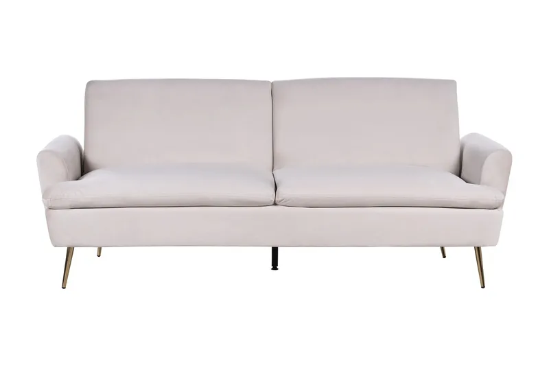 Vettre 3-seter Rektangulær Sovesofa 110x180 cm i Fløyel, Beige