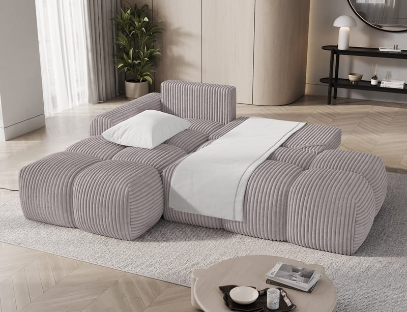 Vittario 3-seters boblete sovesofa med divan og oppbevaring, venstre - Modullo 03 - Møbler - Sofaer - Sovesofaer - Langsgående sovesofa