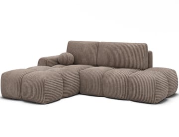 Vittario 3-seters boblete sovesofa med divan og oppbevaring, venstre - Modullo 20 - Møbler - Sofaer - Sovesofaer - Hjørnesovesofa