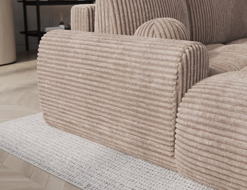 Vittario 3-seters boblete sovesofa med divan og oppbevaring, venstre - Modullo 20 - Møbler - Sofaer - Sovesofaer - Hjørnesovesofa