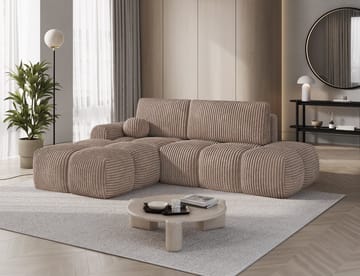 Vittario 3-seters boblete sovesofa med divan og oppbevaring, venstre - Modullo 20 - Møbler - Sofaer - Sovesofaer - Hjørnesovesofa