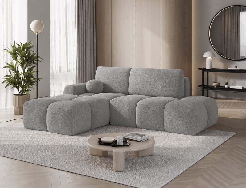 Vittario 3-seters boblete sovesofa med divan og oppbevaring, venstre - Royal 04 - Møbler - Sofaer - Sovesofaer - Sovesofa divan