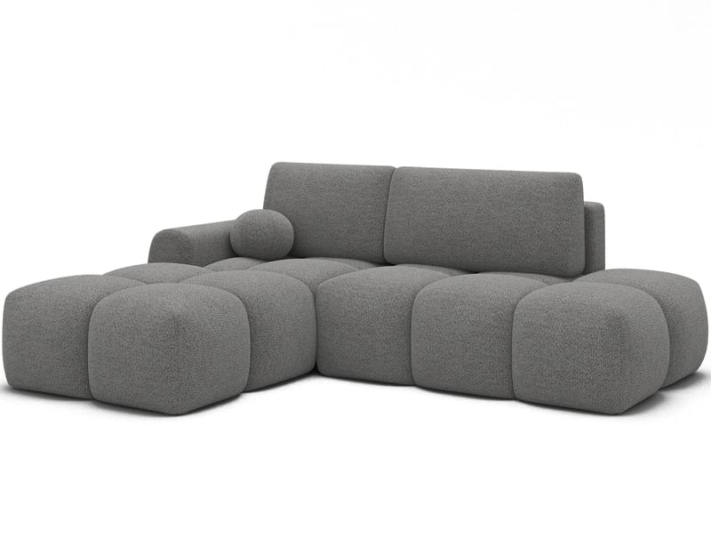 Vittario 3-seters boblete sovesofa med divan og oppbevaring, venstre, Royal 04