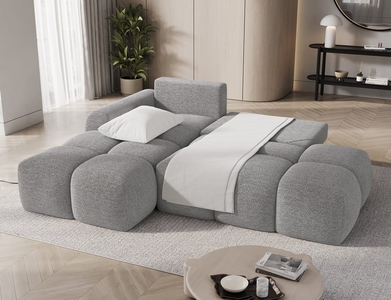 Vittario 3-seters boblete sovesofa med divan og oppbevaring, venstre - Royal 04 - Møbler - Sofaer - Sovesofaer - Sovesofa divan