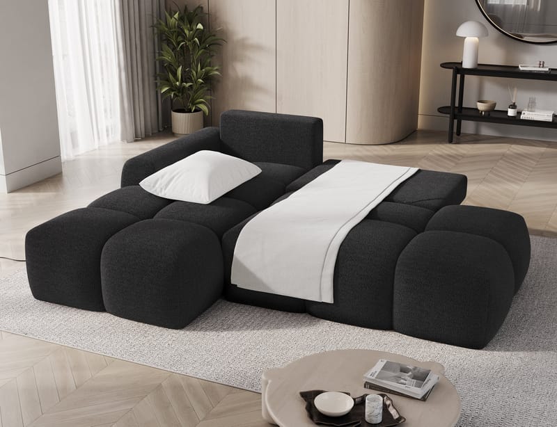 Vittario 3-seters boblete sovesofa med divan og oppbevaring, venstre - Royal 05 - Møbler - Sofaer - Sovesofaer - Sovesofa divan