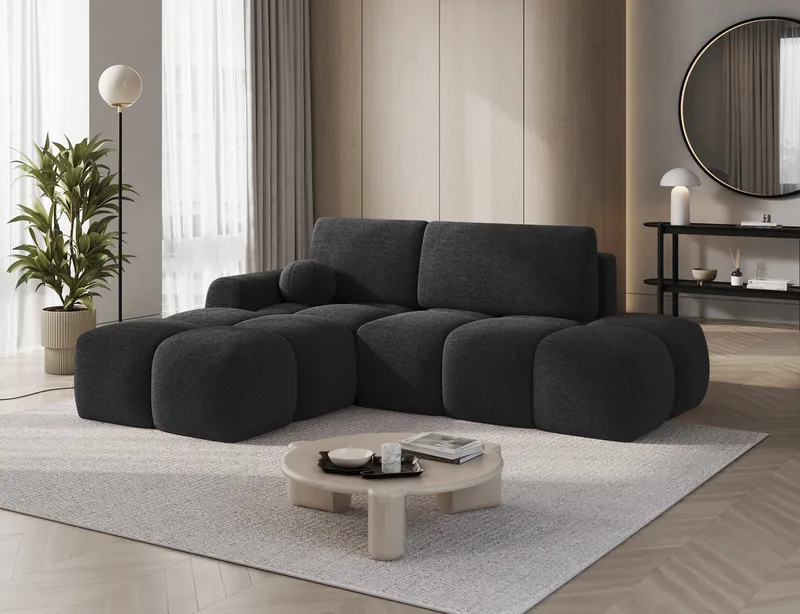 Vittario 3-seters boblete sovesofa med divan og oppbevaring, venstre - Royal 05 - Møbler - Sofaer - Sovesofaer - Sovesofa divan
