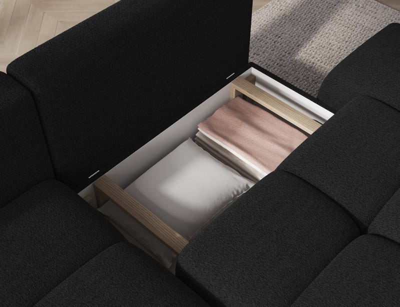 Vittario 3-seters boblete sovesofa med divan og oppbevaring, venstre - Royal 05 - Møbler - Sofaer - Sovesofaer - Sovesofa divan