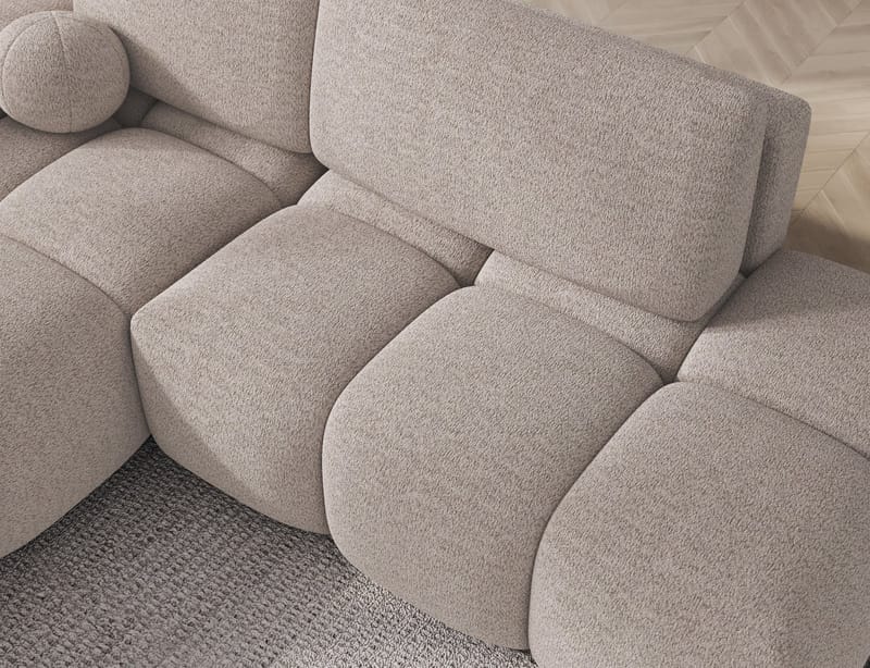 Vittario 3-seters boblete sovesofa med divan og oppbevaring, venstre - Royal 18 - Møbler - Sofaer - Sovesofaer - Sovesofa divan