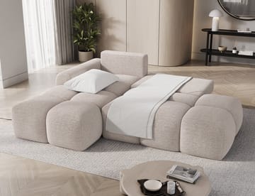 Vittario 3-seters boblete sovesofa med divan og oppbevaring, venstre - Royal 18 - Møbler - Sofaer - Sovesofaer - Sovesofa divan