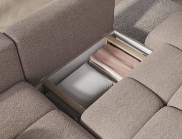 Vittario 3-seters boblete sovesofa med divan og oppbevaring, venstre - Royal 18 - Møbler - Sofaer - Sovesofaer - Sovesofa divan