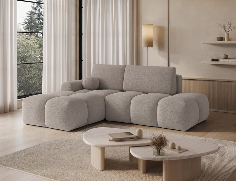 Vittario 3-seters boblete sovesofa med divan og oppbevaring, venstre - Royal 18 - Møbler - Sofaer - Sovesofaer - Sovesofa divan