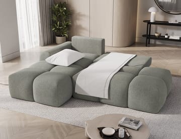 Vittario 3-seters boblete sovesofa med divan og oppbevaring, venstre - Xillar 100 - Møbler - Sofaer - Sovesofaer - Hjørnesovesofa