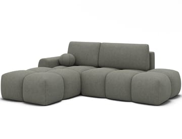 Vittario 3-seters boblete sovesofa med divan og oppbevaring, venstre - Xillar 100 - Møbler - Sofaer - Sovesofaer - Hjørnesovesofa