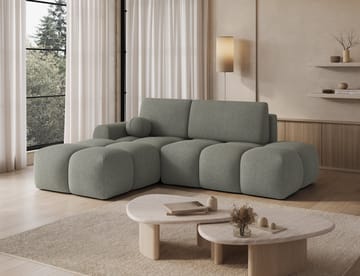 Vittario 3-seters boblete sovesofa med divan og oppbevaring, venstre - Xillar 100 - Møbler - Sofaer - Sovesofaer - Hjørnesovesofa