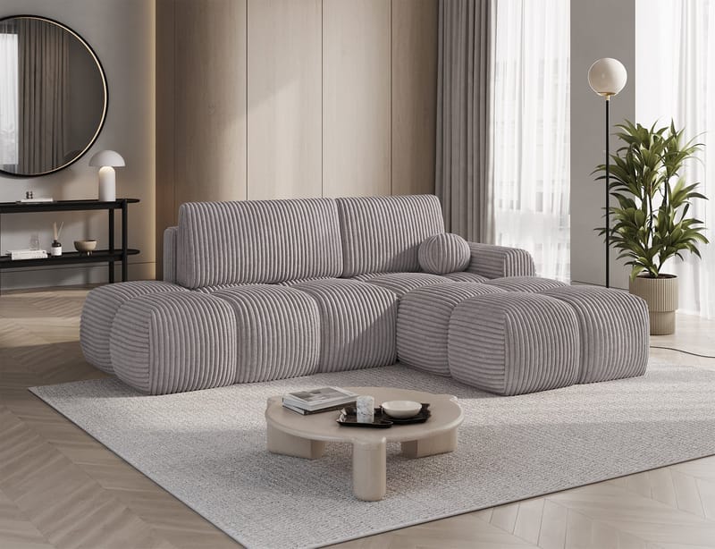 Vittario 3-seters Bubblig sovesofa med divan og oppbevaring Høyre - Modullo 03 - Møbler - Sofaer - Sovesofaer - Hjørnesovesofa