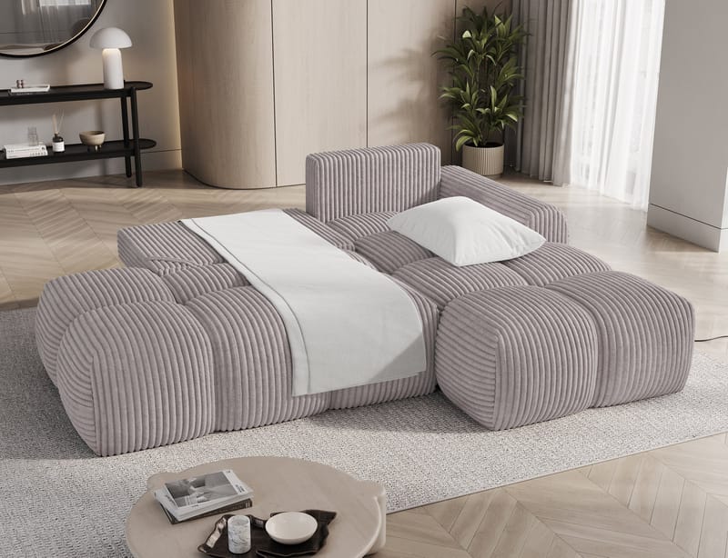 Vittario 3-seters Bubblig sovesofa med divan og oppbevaring Høyre - Modullo 03 - Møbler - Sofaer - Sovesofaer - Hjørnesovesofa
