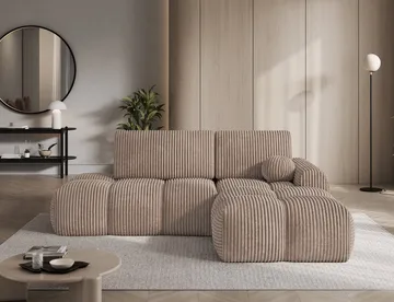 Vittario 3-seters Bubblig sovesofa med divan og oppbevaring Høyre - Modullo 20 - Møbler - Sofaer - Sovesofaer - Hjørnesovesofa