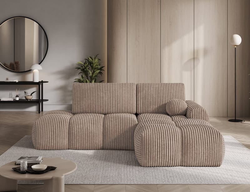 Vittario 3-seters Bubblig sovesofa med divan og oppbevaring Høyre - Modullo 20 - Møbler - Sofaer - Sovesofaer - Hjørnesovesofa