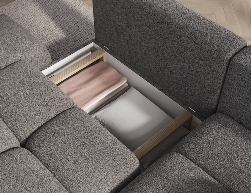 Vittario 3-seters Bubblig sovesofa med divan og oppbevaring Høyre - Royal 04 - Møbler - Sofaer - Sovesofaer - Sovesofa divan