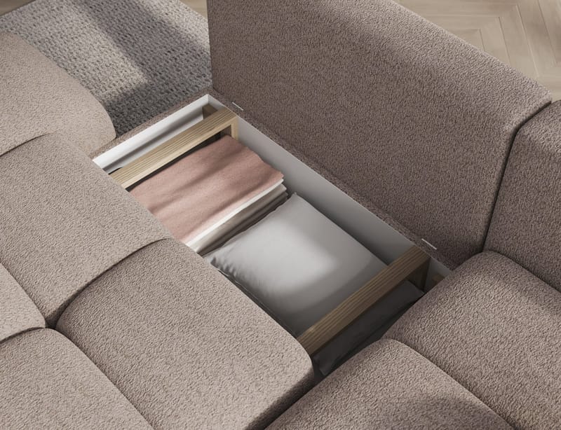 Vittario 3-seters Bubblig sovesofa med divan og oppbevaring Høyre - Royal 18 - Møbler - Sofaer - Sovesofaer - Sovesofa divan