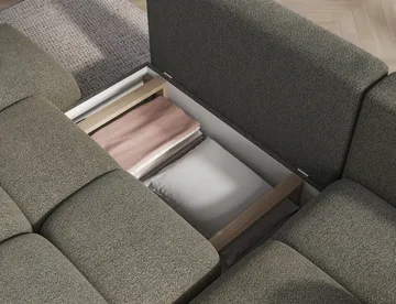 Vittario 3-seters Bubblig sovesofa med divan og oppbevaring Høyre - Xillar 100 - Møbler - Sofaer - Sovesofaer - Langsgående sovesofa