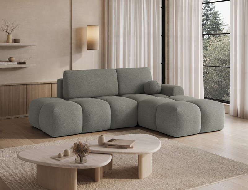 Vittario 3-seters Bubblig sovesofa med divan og oppbevaring Høyre - Xillar 100 - Møbler - Sofaer - Sovesofaer - Langsgående sovesofa