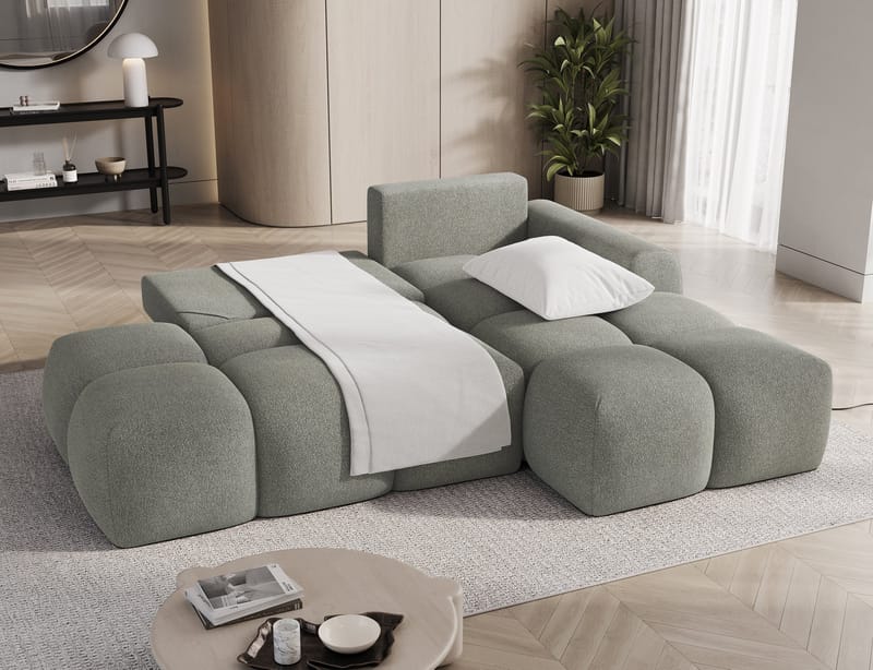 Vittario 3-seters Bubblig sovesofa med divan og oppbevaring Høyre - Xillar 100 - Møbler - Sofaer - Sovesofaer - Langsgående sovesofa