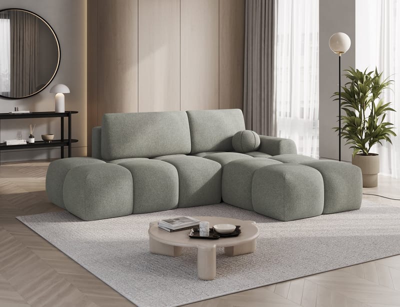 Vittario 3-seters Bubblig sovesofa med divan og oppbevaring Høyre - Xillar 100 - Møbler - Sofaer - Sovesofaer - Langsgående sovesofa