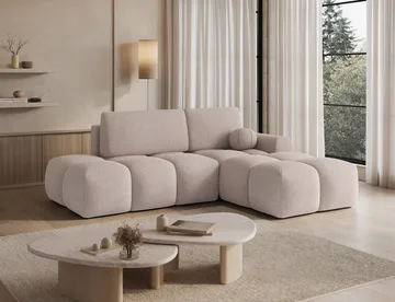 Vittario 3-seters Bubblig sovesofa med divan og oppbevaring Høyre - Xillar 20 - Møbler - Sofaer - Sovesofaer - Hjørnesovesofa