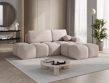 Vittario 3-seters Bubblig sovesofa med divan og oppbevaring Høyre - Xillar 20 - Møbler - Sofaer - Sovesofaer - Hjørnesovesofa