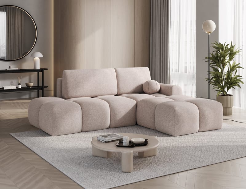 Vittario 3-seters Bubblig sovesofa med divan og oppbevaring Høyre - Xillar 20 - Møbler - Sofaer - Sovesofaer - Hjørnesovesofa