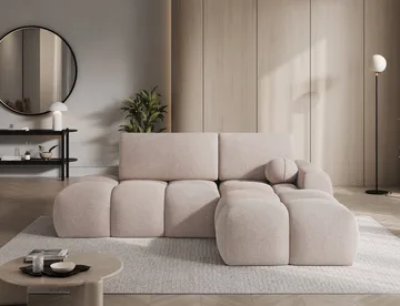 Vittario 3-seters Bubblig sovesofa med divan og oppbevaring Høyre - Xillar 20 - Møbler - Sofaer - Sovesofaer - Hjørnesovesofa