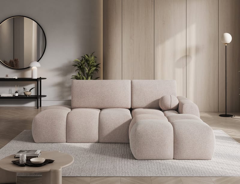 Vittario 3-seters Bubblig sovesofa med divan og oppbevaring Høyre - Xillar 20 - Møbler - Sofaer - Sovesofaer - Hjørnesovesofa