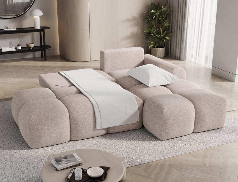 Vittario 3-seters Bubblig sovesofa med divan og oppbevaring Høyre - Xillar 20 - Møbler - Sofaer - Sovesofaer - Hjørnesovesofa