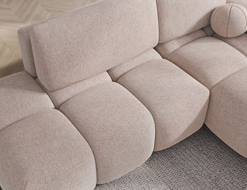 Vittario 3-seters Bubblig sovesofa med divan og oppbevaring Høyre - Xillar 20 - Møbler - Sofaer - Sovesofaer - Hjørnesovesofa