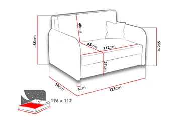 Viva Sovesofa - Svart/Grå - Møbler - Sofaer - Sovesofaer - 2 seters sovesofa