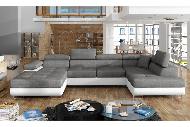 Vueltas Hjørnesovesofa, Grå/Hvit
